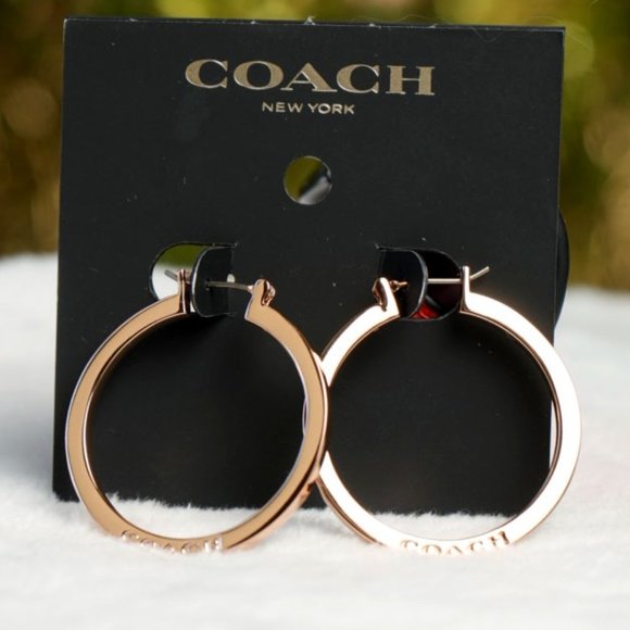 ROSE GOLD COACH HOOPS - Picture 1 of 1